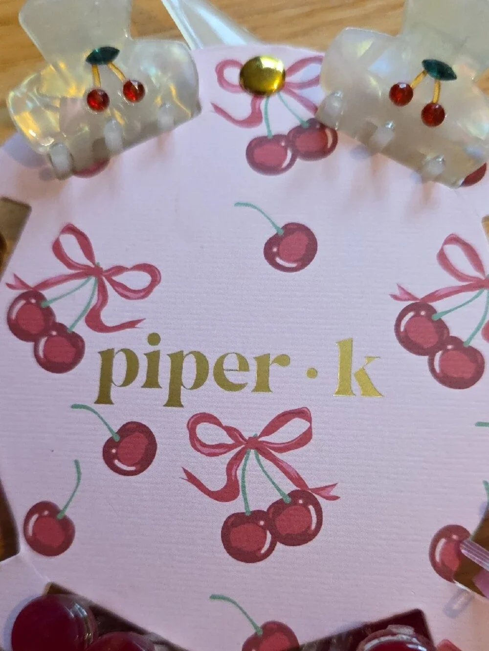 piper•k Cherry Hair Clip Set
